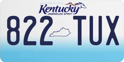 KY license plate 822TUX