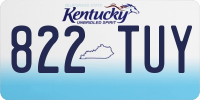 KY license plate 822TUY