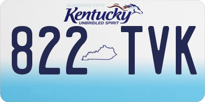 KY license plate 822TVK