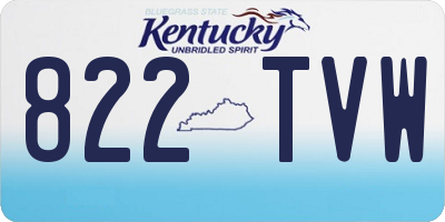 KY license plate 822TVW