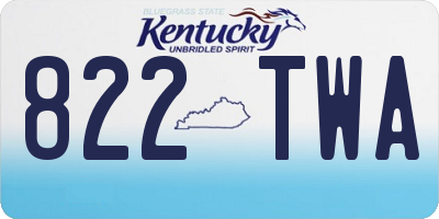 KY license plate 822TWA