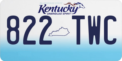 KY license plate 822TWC
