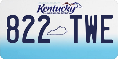 KY license plate 822TWE