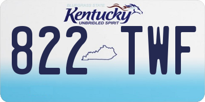 KY license plate 822TWF