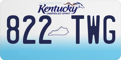 KY license plate 822TWG