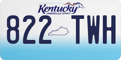 KY license plate 822TWH
