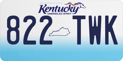 KY license plate 822TWK
