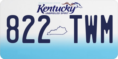 KY license plate 822TWM