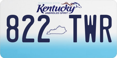 KY license plate 822TWR