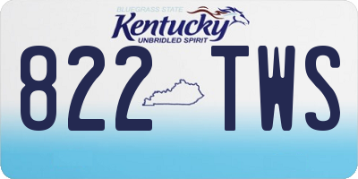 KY license plate 822TWS