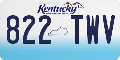 KY license plate 822TWV