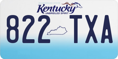 KY license plate 822TXA