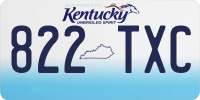 KY license plate 822TXC