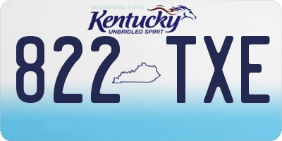 KY license plate 822TXE