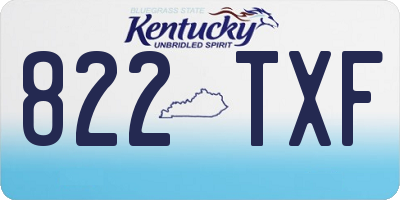 KY license plate 822TXF