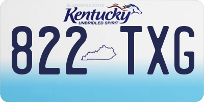 KY license plate 822TXG