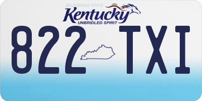 KY license plate 822TXI