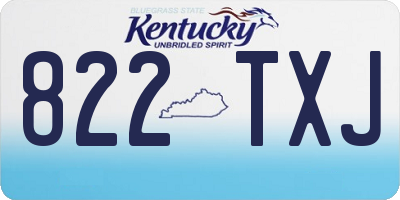 KY license plate 822TXJ