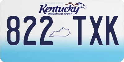 KY license plate 822TXK