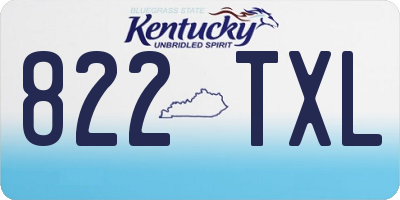 KY license plate 822TXL
