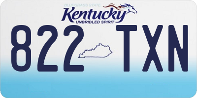 KY license plate 822TXN