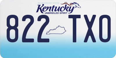 KY license plate 822TXO