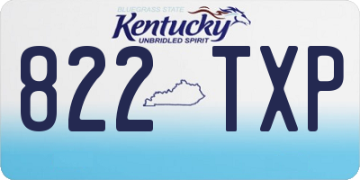 KY license plate 822TXP