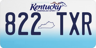KY license plate 822TXR