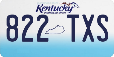 KY license plate 822TXS