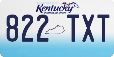 KY license plate 822TXT