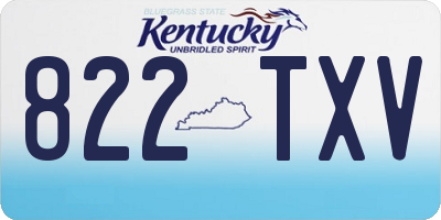 KY license plate 822TXV