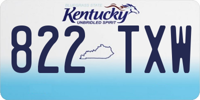 KY license plate 822TXW