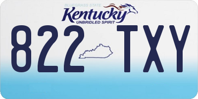 KY license plate 822TXY
