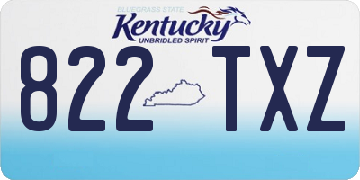 KY license plate 822TXZ