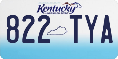 KY license plate 822TYA