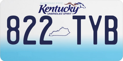 KY license plate 822TYB