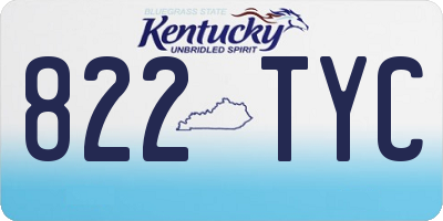 KY license plate 822TYC