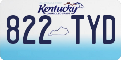 KY license plate 822TYD