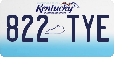 KY license plate 822TYE