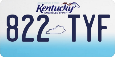KY license plate 822TYF