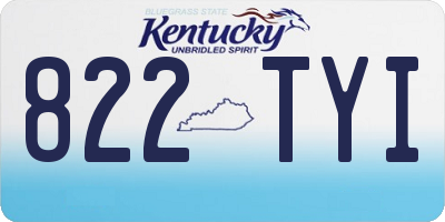 KY license plate 822TYI