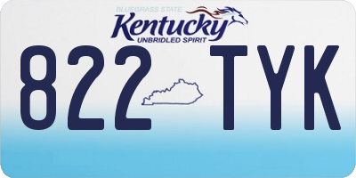 KY license plate 822TYK