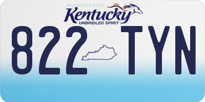 KY license plate 822TYN