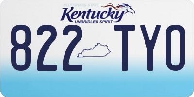 KY license plate 822TYO