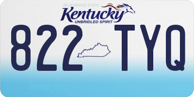 KY license plate 822TYQ