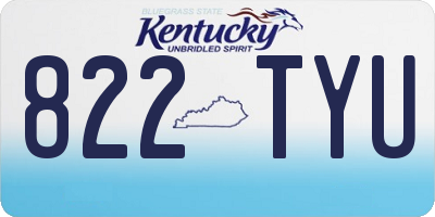 KY license plate 822TYU