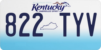KY license plate 822TYV