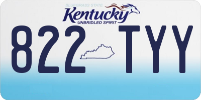 KY license plate 822TYY