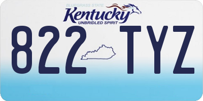 KY license plate 822TYZ