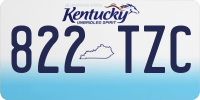 KY license plate 822TZC